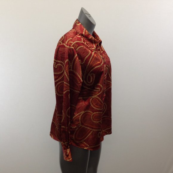 EZS By Haggar Size PXL Women's Red Gold Orange - Picture 2 of 5